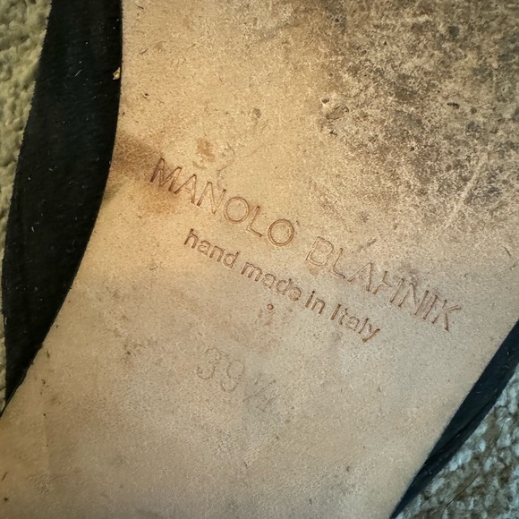 MANOLO BLAHNIK ballerimu mules - black size 39.5 - Picture 5 of 11